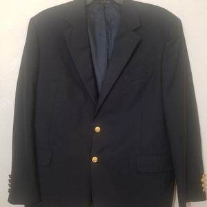 SOLD--Brooks Brothers Brooksease by Loro Piana Navy Blue 100% Wool Blazer Sz 46R
